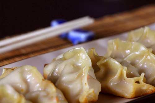 glistening potstickers